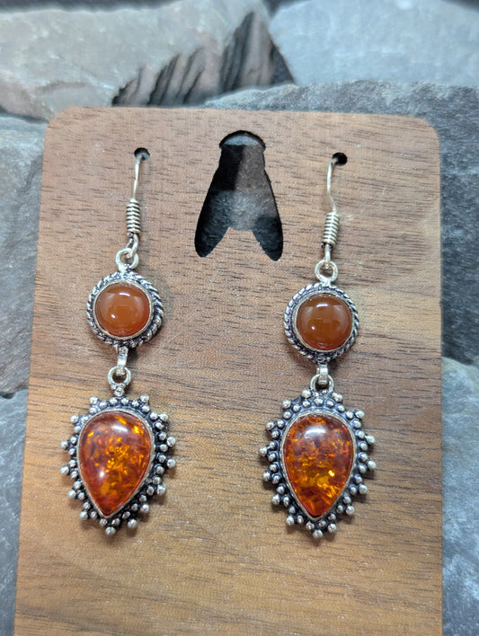 Baltic amber & Carnelian