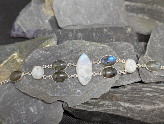 Rainbow Moonstone & Labradorite Bracelet