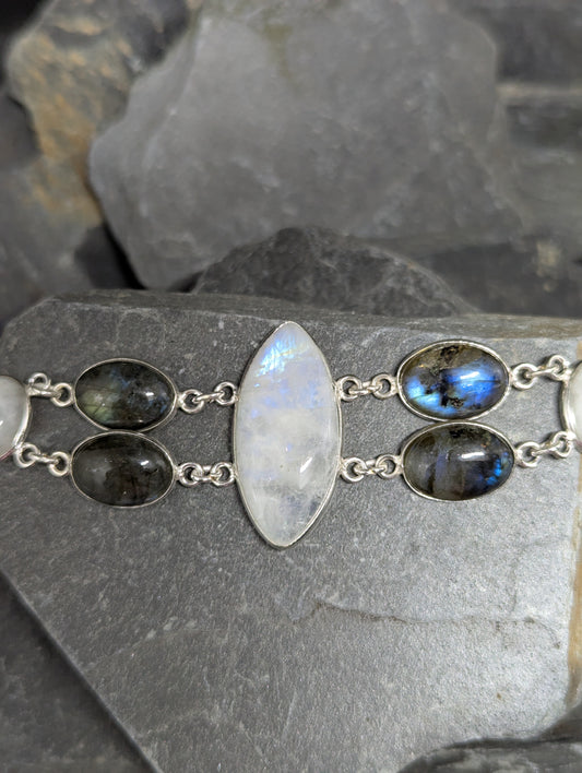 Rainbow Moonstone & Labradorite Bracelet