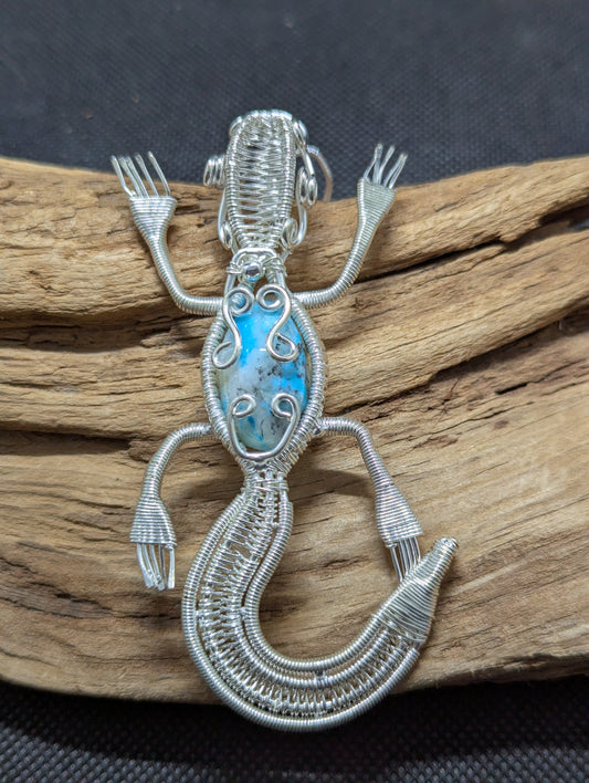 Marine Blue Dendritic Opal