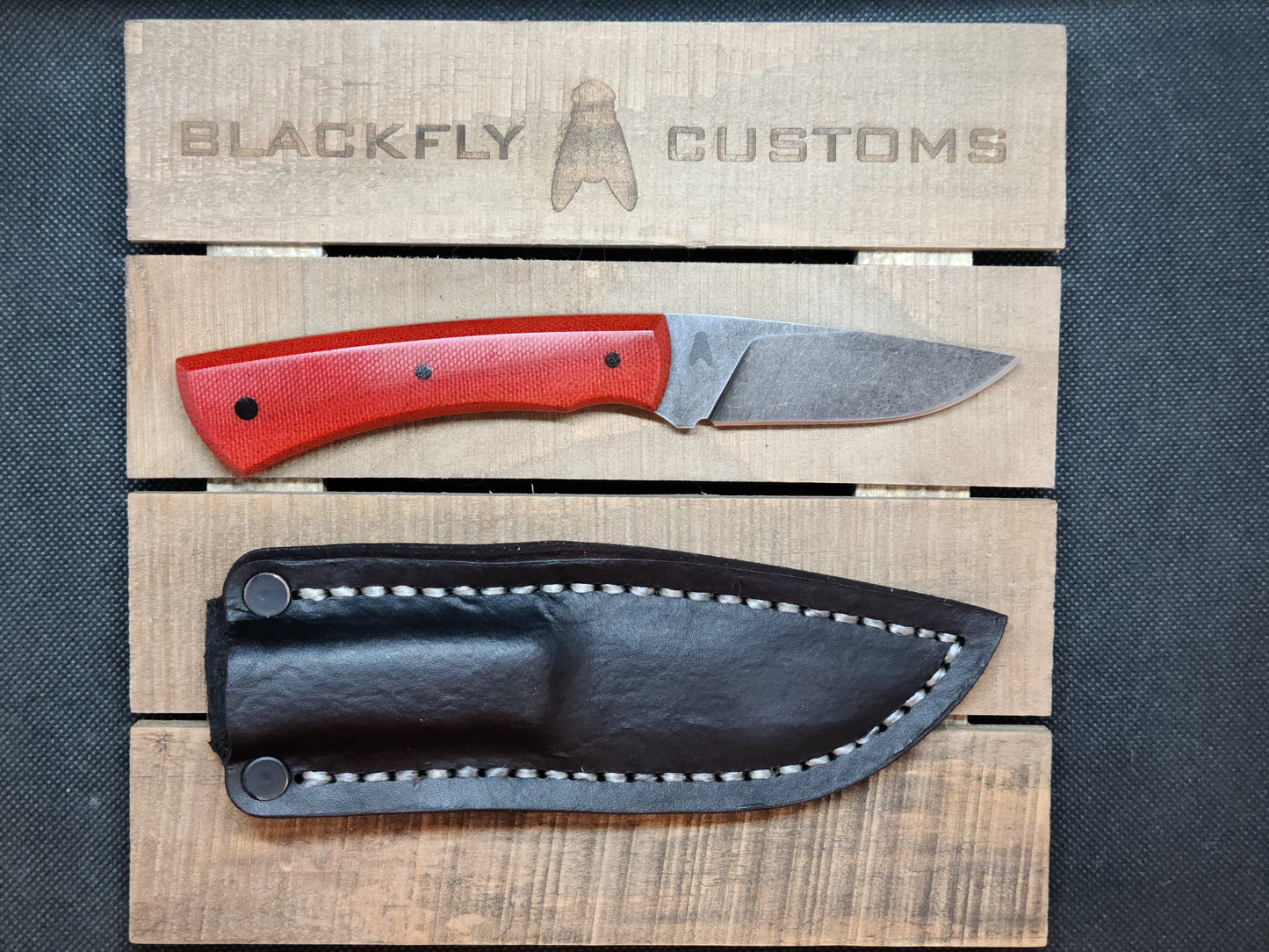 Jackal with Red Fire Micarta (Available for Order)