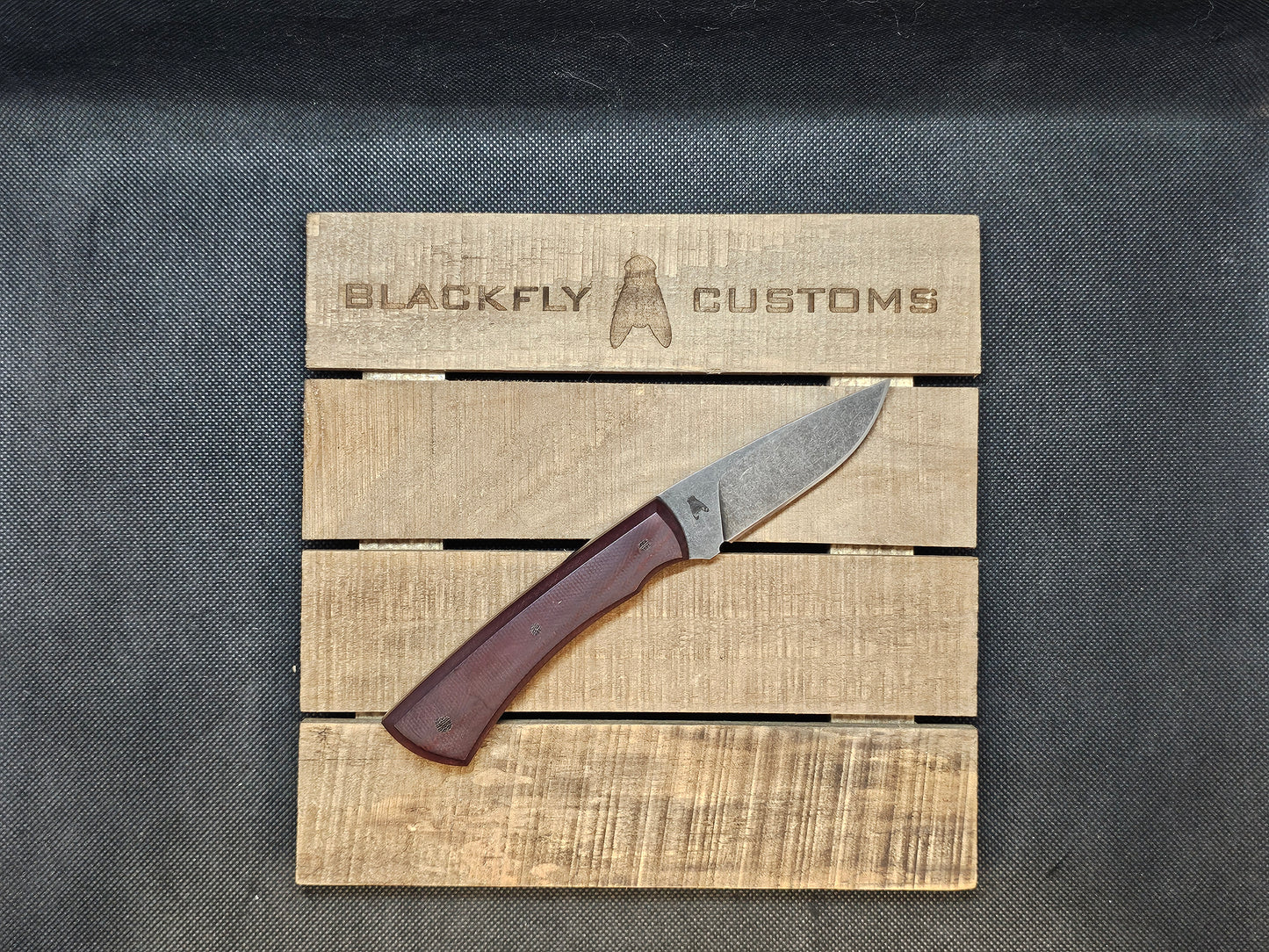 Jackal with Maroon Micarta (AVAILABLE TO ORDER)