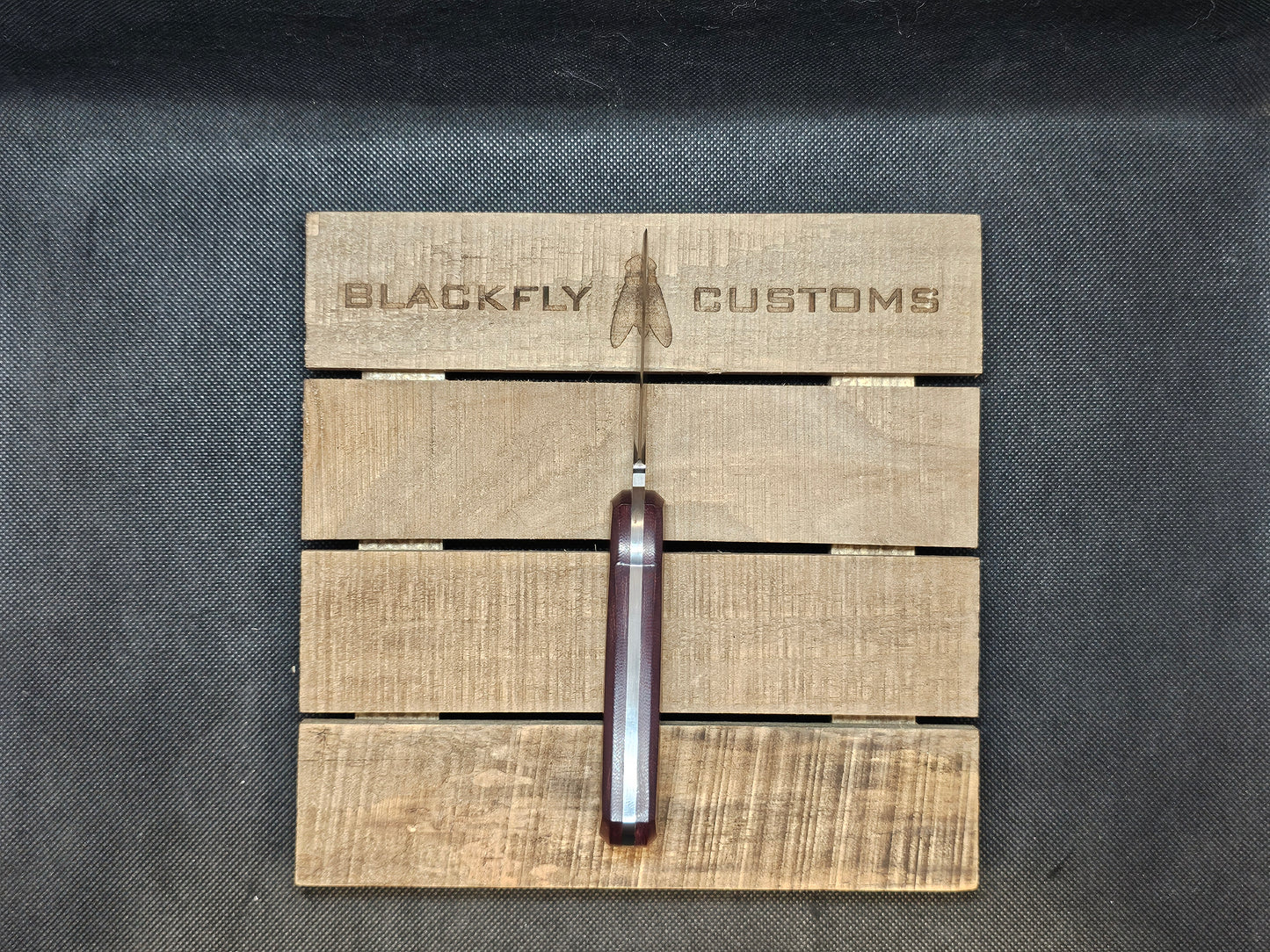 Jackal with Maroon Micarta (AVAILABLE TO ORDER)