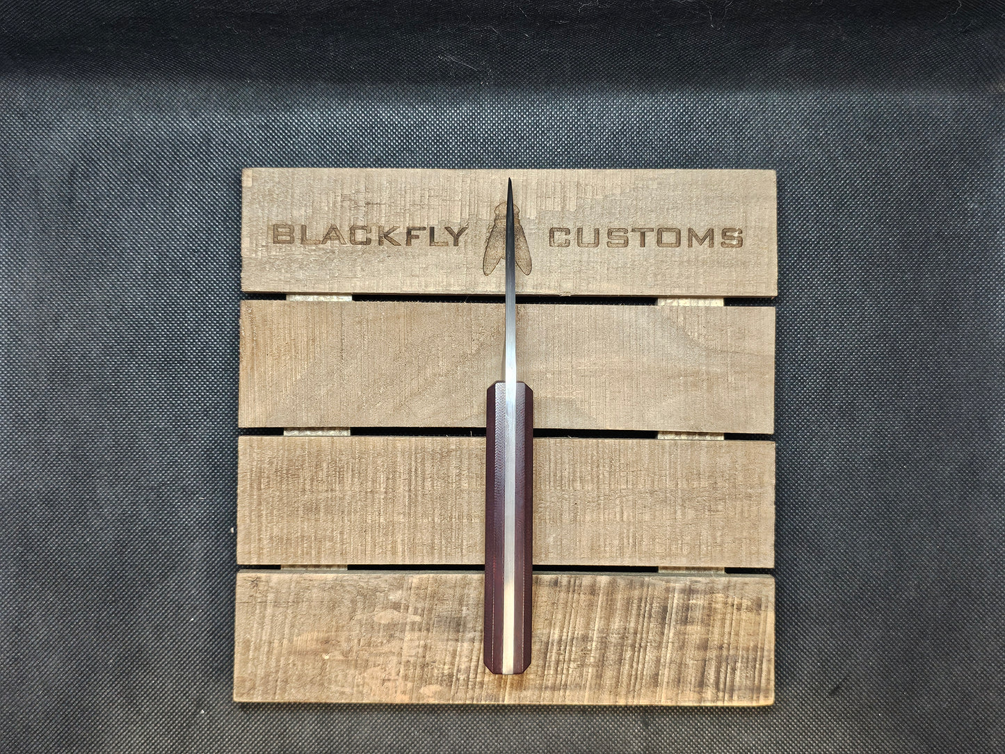 Jackal with Maroon Micarta (AVAILABLE TO ORDER)