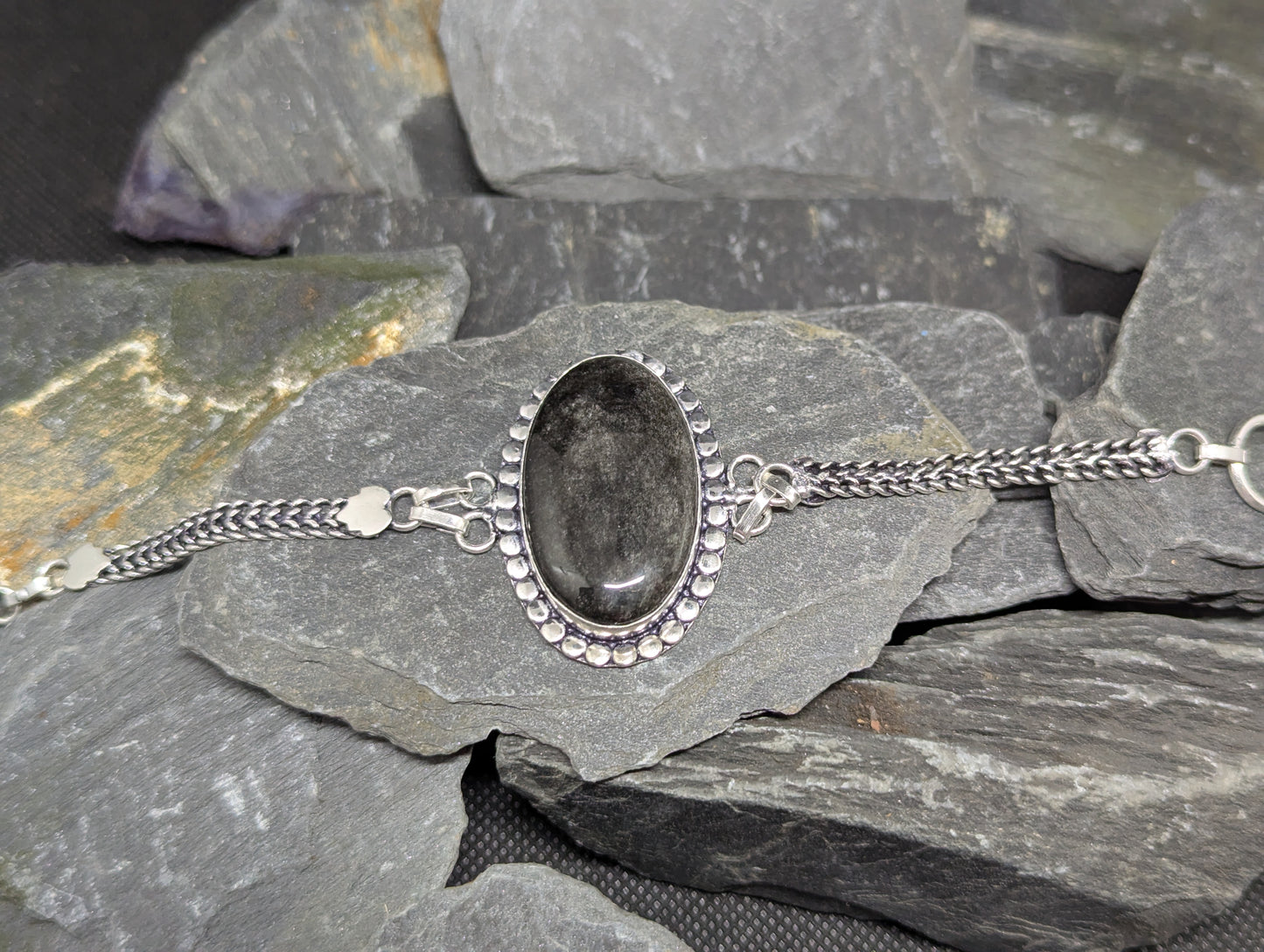 Gold Sheen Obsidian Bracelet