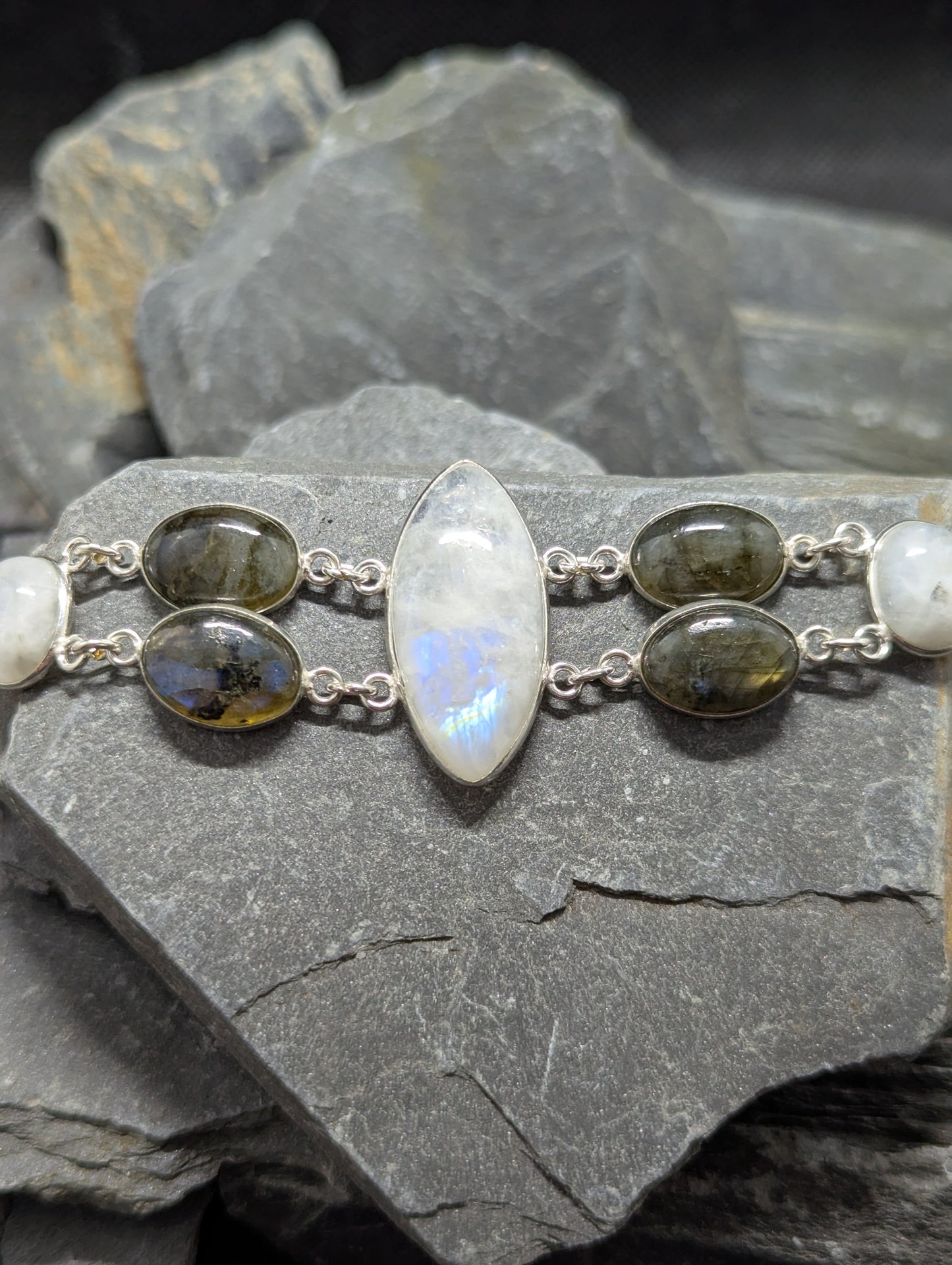 Rainbow Moonstone & Labradorite Bracelet